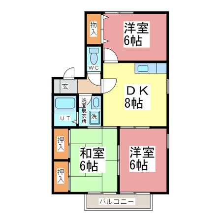 フェニックス江守　Ａ棟の物件間取画像